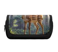 HETVBNS Sika - Trousse à crayons extra large avec fermeture éclair, motif cerf - Trousse à maquillage portable pour voyage, papeterie de bureau pour homme et femme