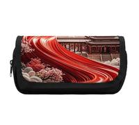 HETVBNS The Road of Color Trousse à crayons extra large, double couche avec fermeture éclair, trousse à maquillage portable pour voyage, organisateur de papeterie de bureau pour homme et femme