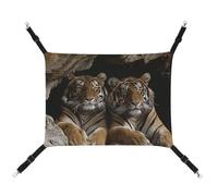 HETVBNS Tiger in Cave Hamac pour animaux de compagnie pour chats et chiens, hamac à suspendre en toile douce et respirante avec sangles réglables, lit suspendu confortable et durable pour animaux de