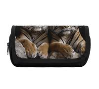 HETVBNS Tiger in Cave - Trousse à crayons extra large, double couche avec fermeture éclair, trousse de maquillage portable pour voyage, organisateur de papeterie de bureau pour homme et femme