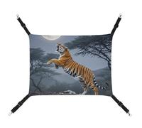 HETVBNS Tiger Moon Hamac pour animaux de compagnie pour chats et chiens, hamac à suspendre en toile douce et respirante avec sangles réglables, lit suspendu confortable et durable pour animaux de