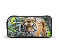 HETVBNS Tiger Trousse à crayons de grande capacité avec fermeture éclair, durable, petite trousse de maquillage portable pour bureau, voyage