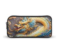 HETVBNS Trousse à crayons Dragon Art de grande capacité avec fermeture éclair, durable, petite trousse de maquillage portable pour bureau, voyage