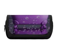 HETVBNS Trousse à crayons extra large avec baignoire violette et marguerite, double couche avec fermeture éclair, trousse de maquillage portable pour voyage, organisateur de papeterie de bureau pour
