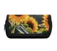 HETVBNS Trousse à crayons extra large avec fermeture éclair - Motif abeilles et tournesols - Trousse à maquillage portable pour voyage, papeterie de bureau pour homme et femme