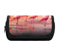 HETVBNS Trousse à crayons extra large avec fermeture éclair - Motif flamants roses - Trousse à maquillage portable pour voyage, papeterie de bureau pour homme et femme