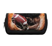 HETVBNS Trousse à crayons extra large avec fermeture éclair - Motif football américain - Pour voyage, bureau - Pour homme et femme