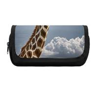 HETVBNS Trousse à crayons extra large avec fermeture éclair - Motif girafe portant des lunettes de soleil - Trousse à maquillage portable pour voyage, papeterie de bureau pour homme et femme
