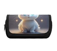 HETVBNS Trousse à crayons extra large avec fermeture éclair, motif lapin de dessin animé, trousse à maquillage portable pour voyage, organisateur de papeterie de bureau pour homme et femme