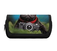 HETVBNS Trousse à crayons extra large avec motif bouledogue français avec fermeture éclair, trousse à maquillage portable pour voyage, papeterie de bureau pour homme et femme