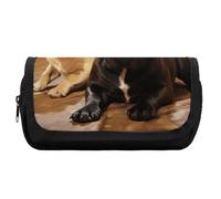 HETVBNS Trousse à crayons extra large avec motif bouledogue français, double couche avec fermeture éclair, trousse de maquillage portable pour voyage, organisateur de papeterie de bureau pour homme et