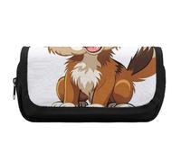 HETVBNS Trousse à crayons extra large pour petit chien, double couche avec fermeture éclair, trousse à cosmétiques portable pour voyage, organisateur de papeterie de bureau pour femmes et hommes