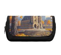 HETVBNS Trousse à crayons rétro tourisme extra large, double couche avec fermeture éclair, trousse de maquillage portable pour voyage, organisateur de papeterie de bureau pour homme et femme