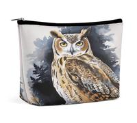 HETVBNS Trousse de maquillage de voyage portable pour femme - Motif hibou - Avec fermeture éclair - Étanche - Ouverte - Pour accessoires de voyage - 17 x 5,8 x 15,9 cm