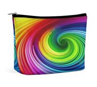 HETVBNS Trousse de maquillage de voyage portable pour femme - Trousse de maquillage en spirale arc-en-ciel avec fermeture éclair - Étanche - Ouverte - Jolie pochette de maquillage pour accessoires de