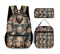 HETVBNS Water Margin Heroes Ensemble sac à dos 3 pièces, sac à dos isotherme durable, trousse à crayons portable pour homme et femme