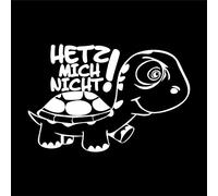 « Hetz mich nicht! » (Ne me colle pas !).Autocollant tortue pour voiture
