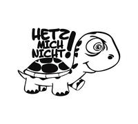 « Hetz mich nicht! » (Ne me colle pas !).Autocollant tortue pour voiture
