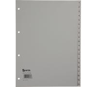HETZEL Répertoire plastique chiffres A4 1-20 PP gris