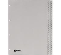HETZEL Répertoire plastique chiffres A4 1-52 PP gris