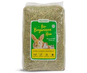 Heu-Heinrich® Foin de prairie biologique du parc naturel de la forêt de Thuringe - Litière et nourriture pour rongeurs, lapins, cochons d'Inde, hamsters, lapins (4 kg)