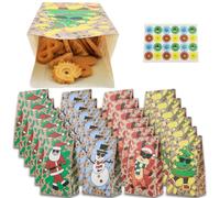 Heucadup pochette cadeau 24 pièces sac cadeau noel, sachet kraft noel | Idéal pour les sachets cadeaux de Noël, les fêtes, les anniversaires d'enfants, les cadeaux de mariage, grande capacité