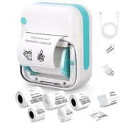 heuchaey B3 Imprimante Etiquette Thermique, Étiqueteuse Portable Bluetooth,inclut 5 Rouleaux de Étiquettes étanches, Imprimante D'éTiquettes Compatible iOS et Android, pour Le Bureau, la Maison
