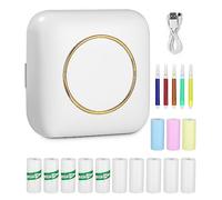 heuchaey Imprimante Portable,Mini Imprimante Photo Portable,avec 13 Rouleaux de Papier Thermique,Bluetooth Imprimante Thermique pour iOS,Android,imprimante sans Encre pour Photo,Étiquettes,Memo