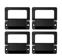 HEUchuan Armoire à poignée pliante dissimulée par tiroir | Poignées de placard plates noires en alliage de zinc, ensemble de meubles cachés(4PCS)