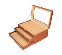 HEUchuan Boîte présentoir en bois pour stylos Coffret de rangement en cuir for stylos-plumes, 12/24/36 emplacements, type tiroir, boîte flanelle(Color 2)