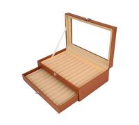 HEUchuan Boîte présentoir en bois pour stylos Coffret de rangement en cuir for stylos-plumes, 12/24/36 emplacements, type tiroir, boîte flanelle(Color9)