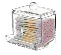 HEUchuan Large Cotton Swab Ball Storage Box Lid Transparent Jar | Bathroom Container, Dispenser Design, High Capacity