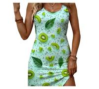 HEUchuan Robe sans Manches à décolleté Profond Robe de Plage d'été au Coucher du Soleil