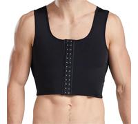 HEUchuan sous-vêtements Sculptants pour Homme Corset Gainant Amincissant for Homme, Push-up, Compression, Ceinture Amincissante, Gilet correcteur de Posture avec Crochets(Black,XL)