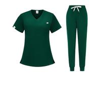 HEUchuan Uniformes du Personnel Soignant Ensemble de Jogging Multicolore for infirmière, Tenue médicale et Clinique, Uniforme Court for médecin(Dark Green,XS)
