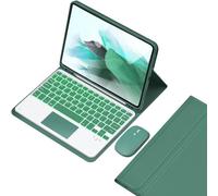 HEUCYL Étui avec Clavier pour Samsung Galaxy Tab S10+ 2024/Tab S9 FE+/S9+ 2023/S8+ /S7 FE /S7+ 12.4", Clavier Tactile Rétroéclairé 7 Couleurs avec Support S Pen, Clavier sans Fil Amovible,Vert