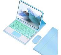 HEUCYL Étui avec Clavier pour Samsung Galaxy Tab S10+ 2024/Tab S9 FE+/S9+ 2023/S8+ /S7 FE /S7+ 12.4", Clavier Tactile Rétroéclairé 7 Couleurs avec Support S Pen, Clavier sans Fil Amovible,Bleu