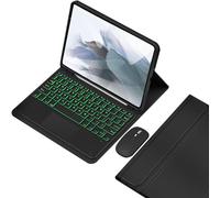 HEUCYL Étui avec Clavier pour Samsung Galaxy Tab S10+ 2024/Tab S9 FE+/S9+ 2023/S8+ /S7 FE /S7+ 12.4", Clavier Tactile Rétroéclairé 7 Couleurs avec Support S Pen, Clavier sans Fil Amovible,Noir