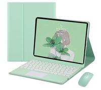 HEUCYL Étui avec Clavier pour Tablette Xiaomi Redmi Pad Se 11" Version 2023, Pavé Tactile Bluetooth sans Fil Amovible Clavier Français, Support Ultra Fin, Porte-Stylo Intégré,Mint Green