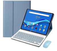 HEUCYL Étui avec Clavier pour Tablette Xiaomi Redmi Pad Se 11" Version 2023, Sangle Magnétique Amovible, Clavier Français Bluetooth sans Fil, Étui Ultra Fin avec Support Multi-Angles,Fog Blue