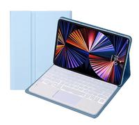 HEUCYL Étui avec Clavier Tactile pour Lenovo Tab M10 FHD Plus 10,3" (TB-X606F/TB-X606X) avec Clavier Français Bluetooth Rétroéclairé 7 Couleurs Amovible Magnétique, Étui Fin avec Support,Bleu