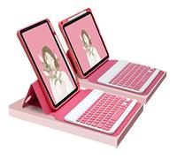 HEUCYL Étui Clavier pour iPad 10,9 Pouces Air 5e Gén 2022/4e Gén 2020 Support Horizontal/Vertical Magnétique Détachable avec Porte-Crayon sans Fil Bluetooth Clavier Français étui Folio,Rouge