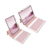 HEUCYL Étui Clavier pour iPad 10,9 Pouces Air 5e Gén 2022/4e Gén 2020 Support Horizontal/Vertical Magnétique Détachable avec Porte-Crayon sans Fil Bluetooth Clavier Français étui Folio,Rose