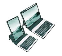 HEUCYL Étui Clavier pour iPad 10,9 Pouces Air 5e Gén 2022/4e Gén 2020 Support Horizontal/Vertical Magnétique Détachable avec Porte-Crayon sans Fil Bluetooth Clavier Français étui Folio,Dark Green