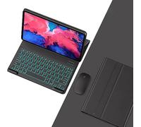 HEUCYL Étui Clavier pour Lenovo Tab P11 2e Génération 11,5" 2023 (TB350FU/TB350XU), Clavier Français sans Fil Rétroéclairé Magnétique Détachable 7 Couleurs, Housse Support Mince, avec Souris,Noir