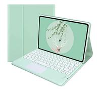 HEUCYL Étui Clavier pour Lenovo Tab P11 Plus 2021 (TB-J607) & P11 2020 (TB-J606F/TB-J606X) 11 Pouces avec Pavé Tactile Clé Ronde Détachable sans Fil Bluetooth Clavier Français,Mint Green