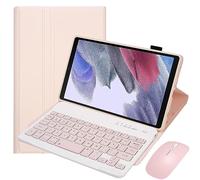 HEUCYL Étui Clavier pour Samsung Galaxy Tab S10+ 2024/Tab S9 FE+/S9+ 2023/S8+ 2022/S7 FE 2021/S7+ 12.4" avec Souris, Clavier Français sans Fil Magnétique Détachable, Étui Fin avec Support,Rose