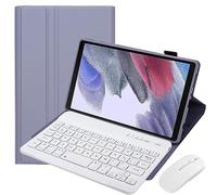 HEUCYL Étui Clavier pour Samsung Galaxy Tab S10+ 2024/Tab S9 FE+/S9+ 2023/S8+ 2022/S7 FE 2021/S7+ 12.4" avec Souris, Clavier Français sans Fil Magnétique Détachable, Étui Fin avec Support,Lavande
