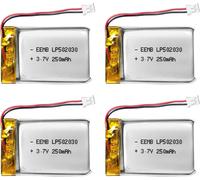 HEUE-4Pcs Batterie Lithium Polymère 3,7V 250Mah 502030 Batterie Rechargeable Lipo Avec Connecteur Jst Avec Vxi Blue Parrott - Vérifier La Polarité De L'Équipement Et Du Connecteur Avant L'Achat
