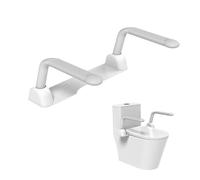 Heuffe Cadre WC Pliable - Accoudoir de Toilette Sécurité Fixe avec Barre d'Appui pour Personnes Âgées & Handicapés, Installation Express
